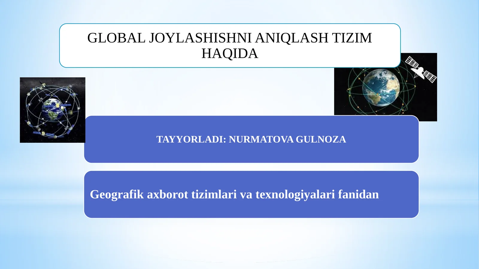 GLOBAL JOYLASHISHNI ANIQLASH TIZIMI