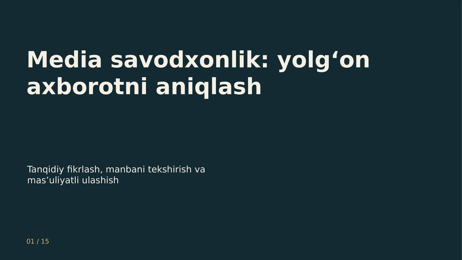 Media savodxonlik: yolg‘on axborotni aniqlash