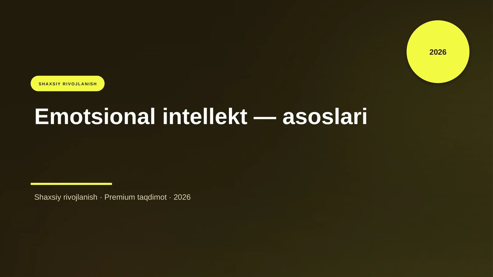 Emotsional intellekt — asoslari