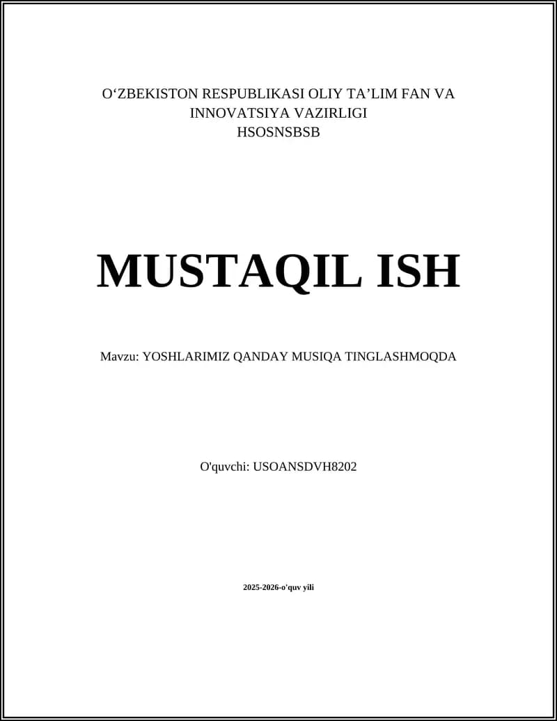 Yoshlarimiz Qanday Musiqa Tinglashmoqda