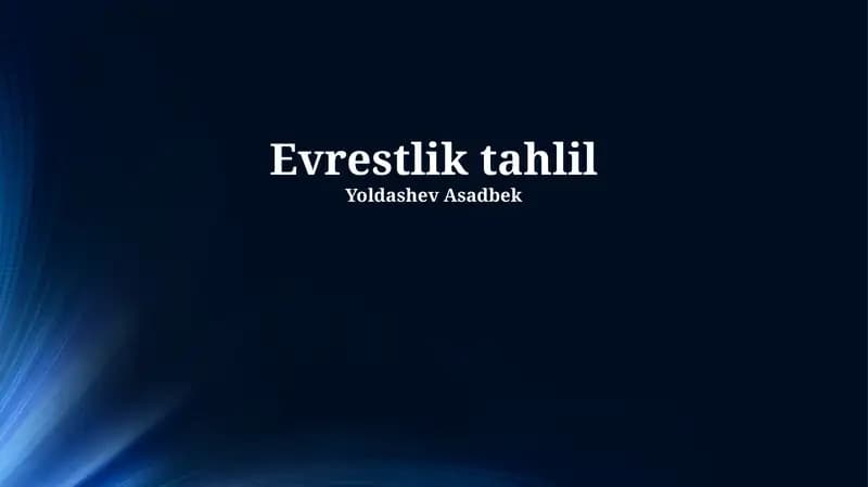 Evrestlik tahlil