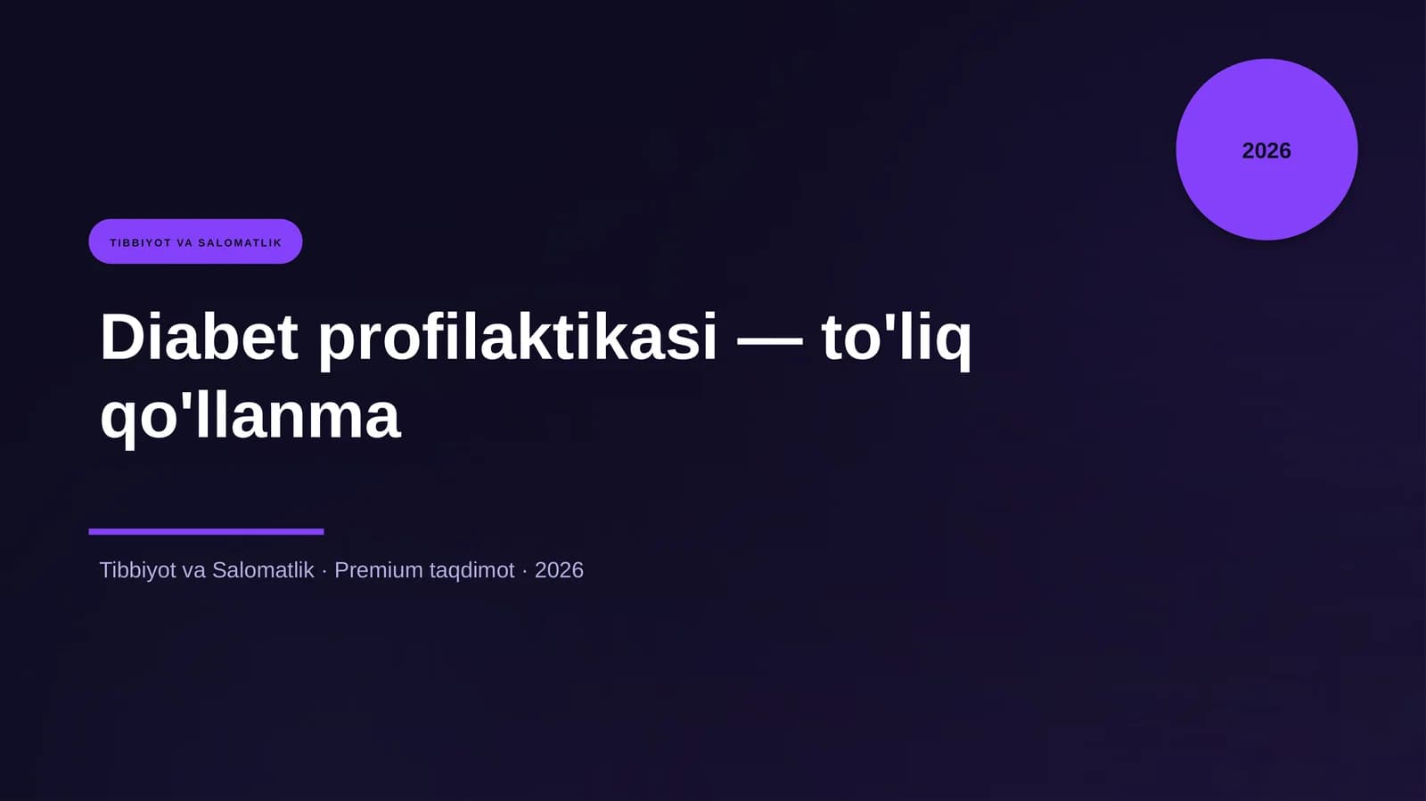 Diabet profilaktikasi — to'liq qo'llanma
