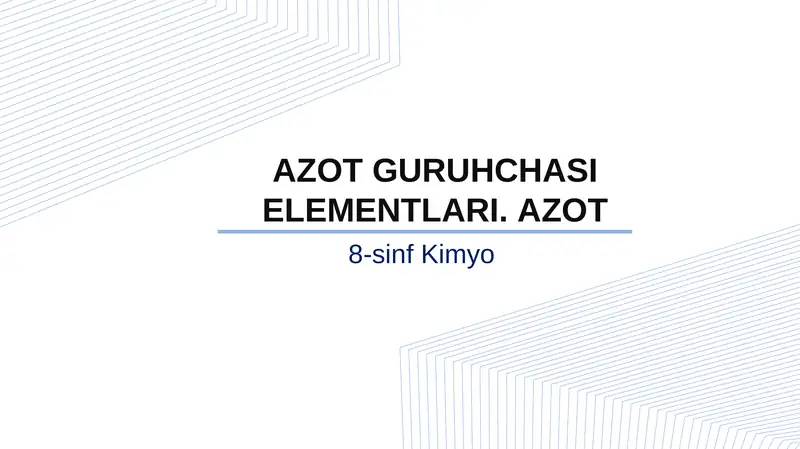 Azot guruhchasi elementlari