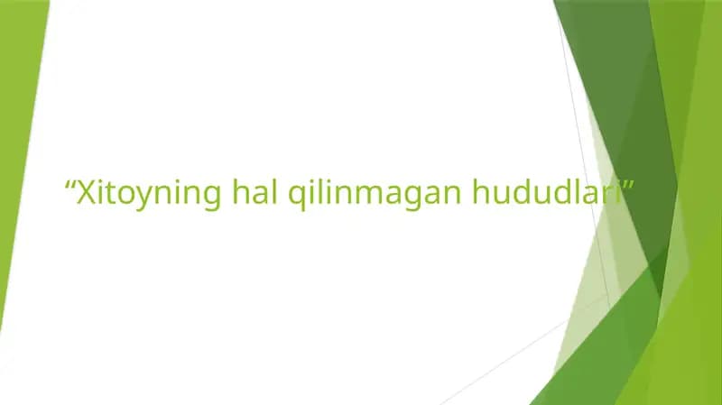 Xitoyning halqilinmagan hududlari