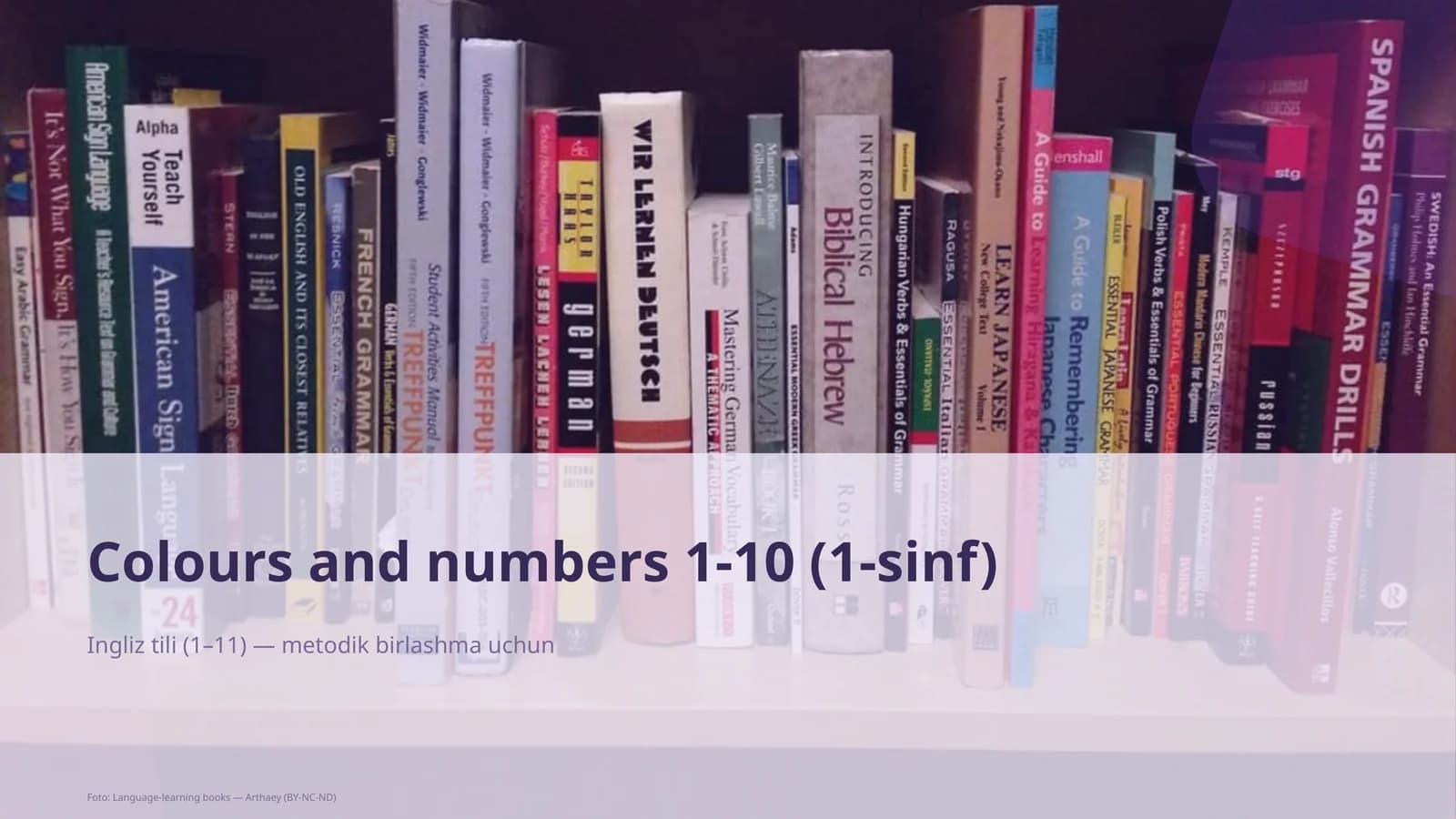 Colours and numbers 1-10 (1-sinf)