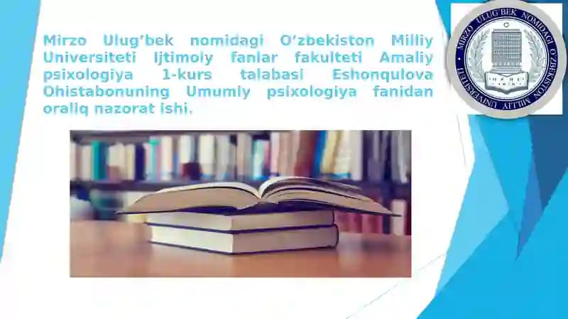 umumiy psixologiya fanidan mustaqil ish