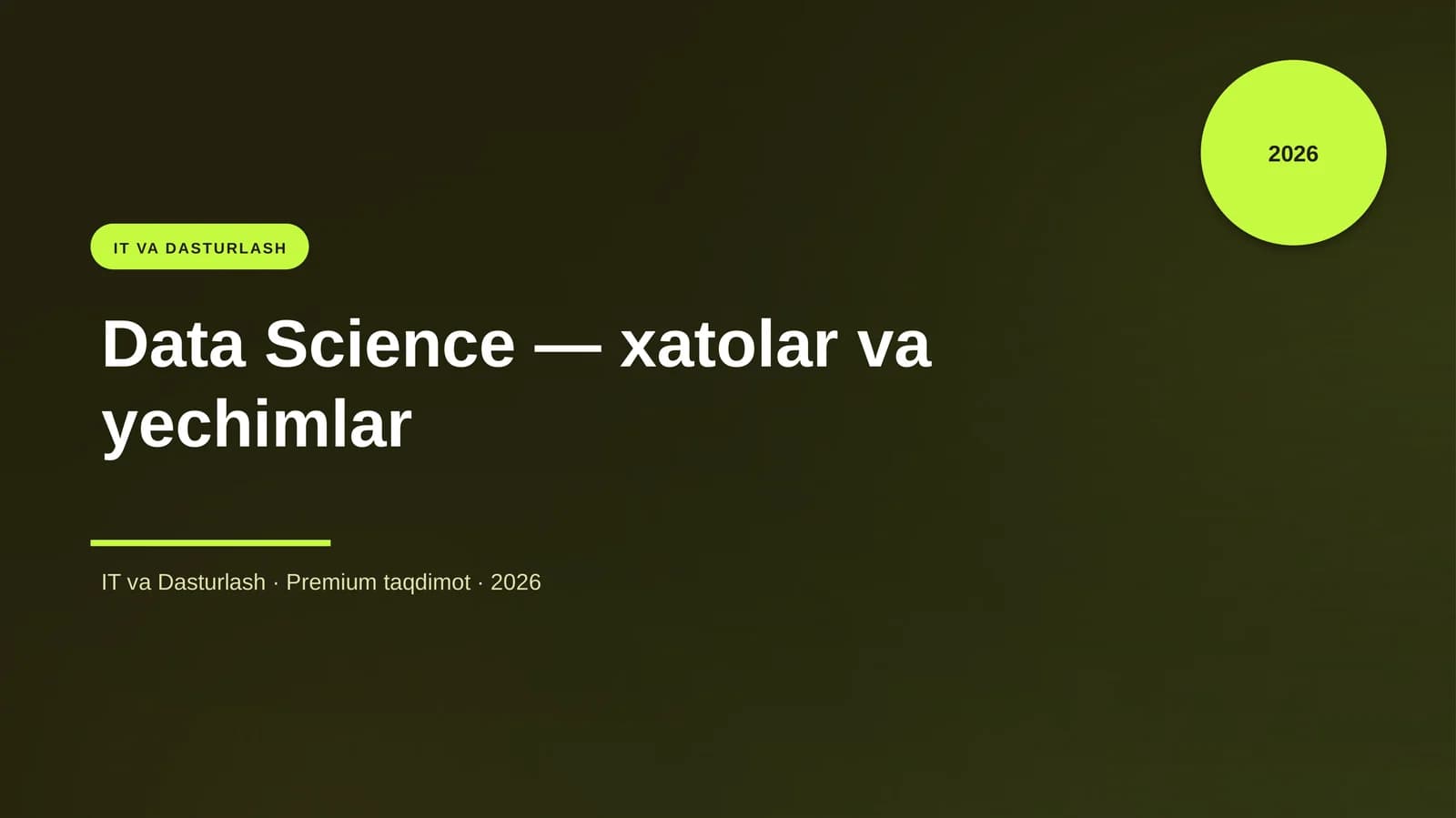 Data Science — xatolar va yechimlar