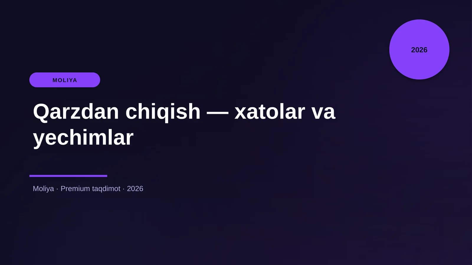 Qarzdan chiqish — xatolar va yechimlar
