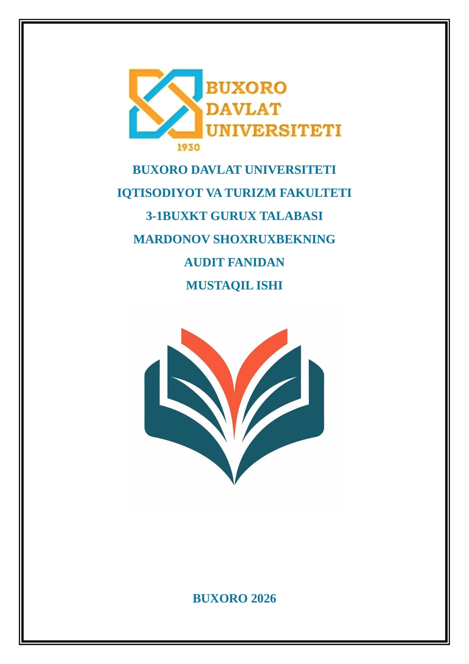 AUDITORLIK FAOLIYATINING HUQUQIY ASOSLARI