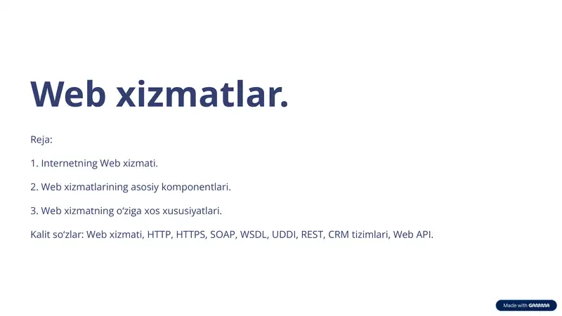 Web xizmatlar
