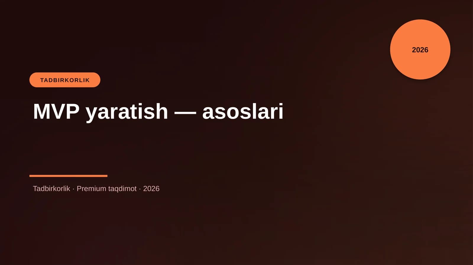MVP yaratish — asoslari