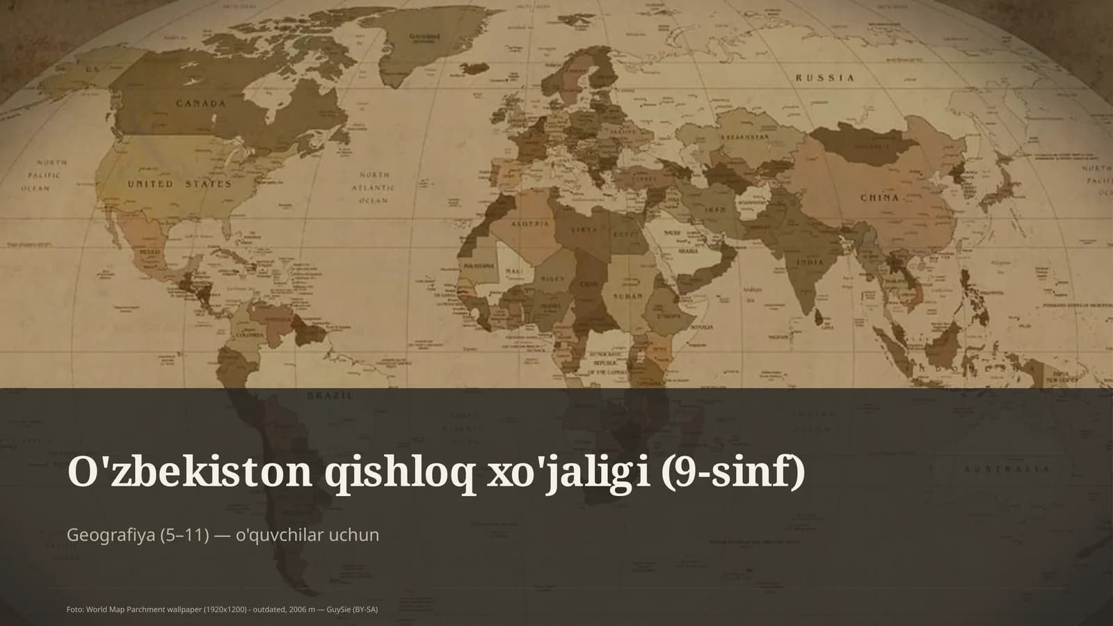 O'zbekiston qishloq xo'jaligi (9-sinf)