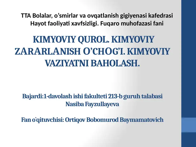 Kimyoviy qurol
