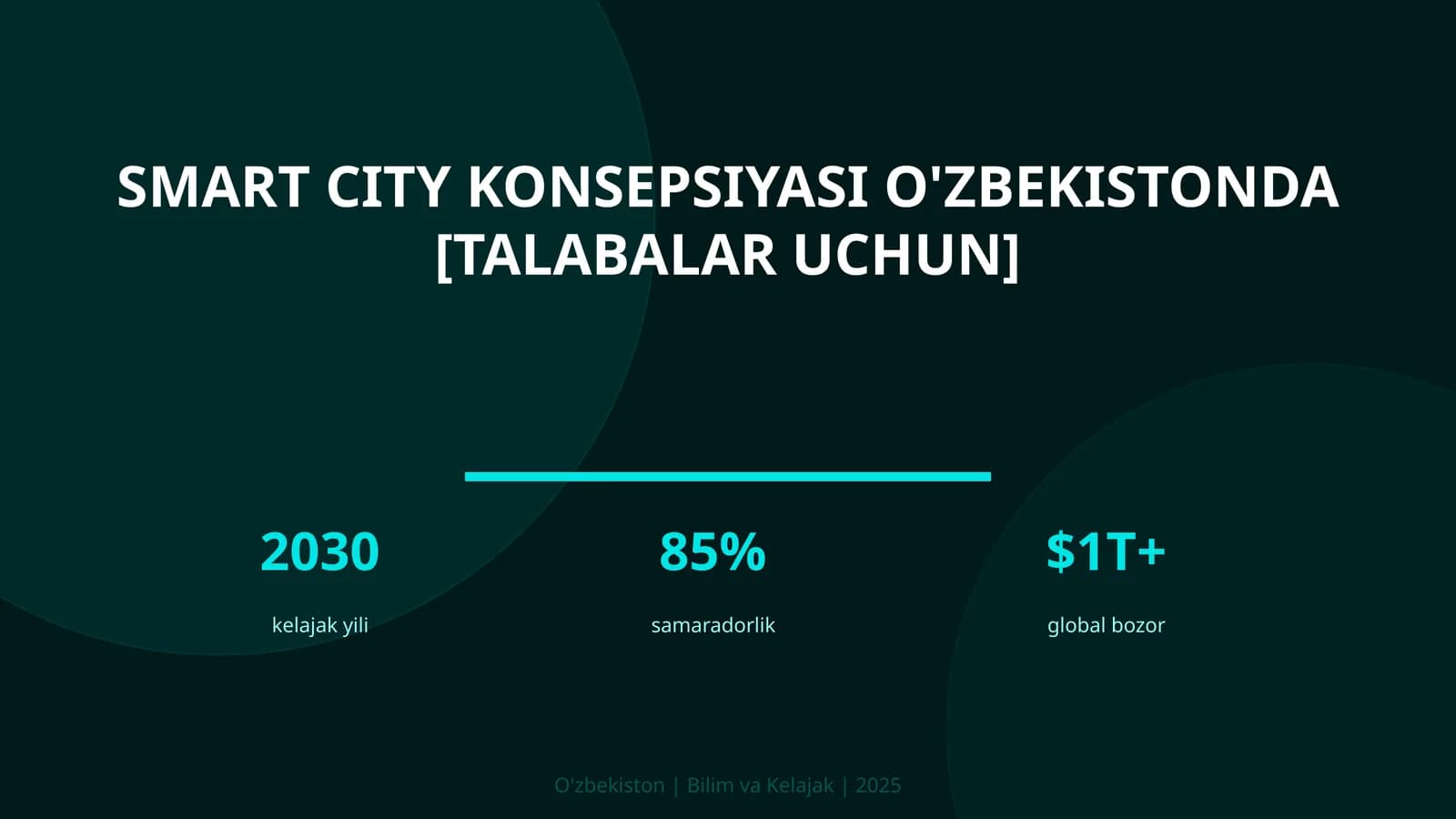 Smart City Konsepsiyasi O'zbekistonda [Talabalar Uchun]