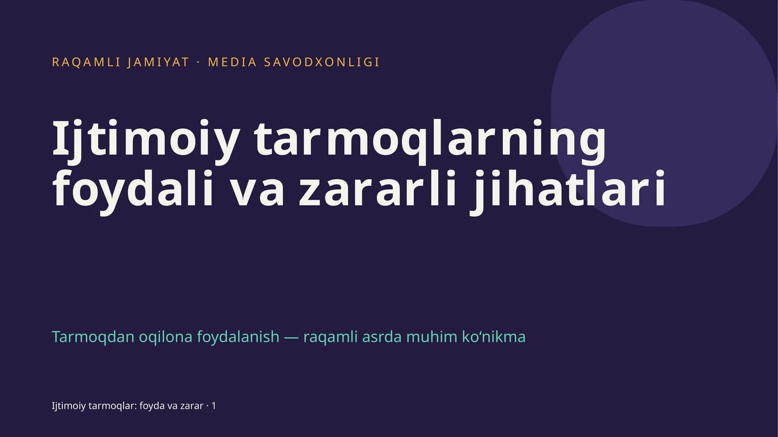Ijtimoiy tarmoqlar: foyda va zarar