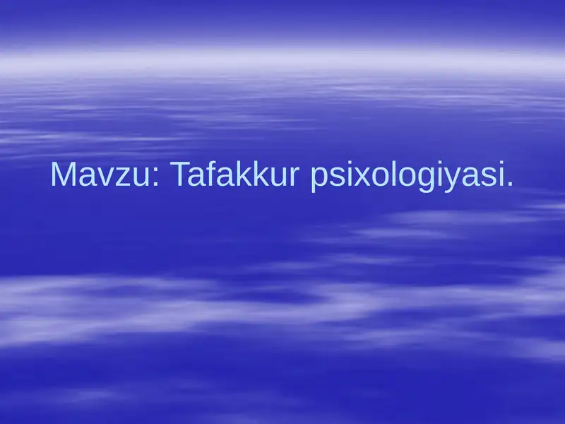 Tafakkur psixologiyasi