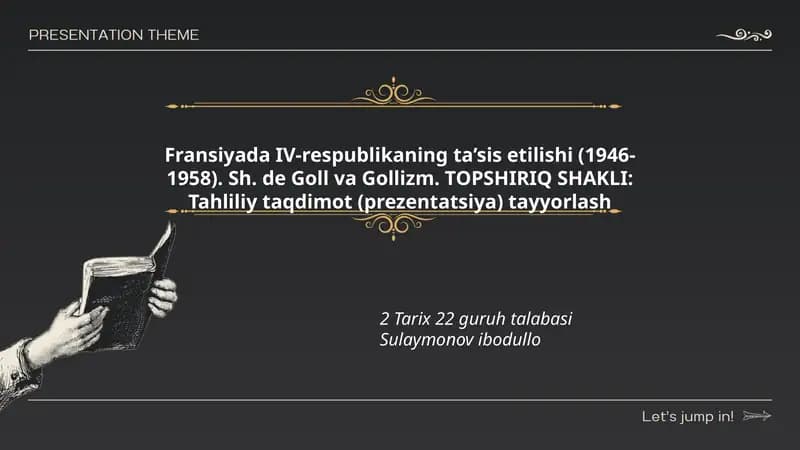 Fransiyada IV-respublikaning ta’sis etilishi (1946-1958)