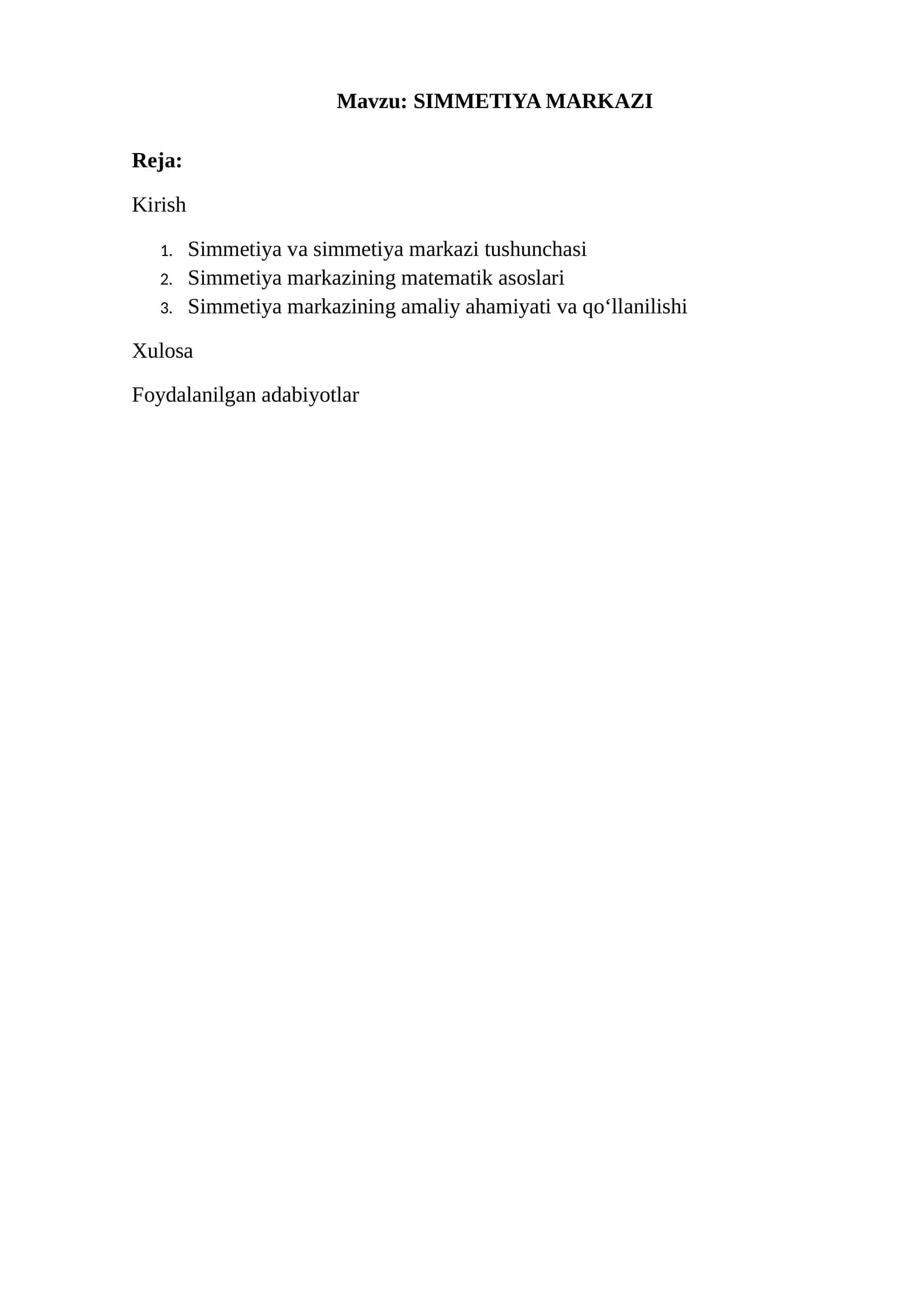 SIMMETIYA MARKAZI