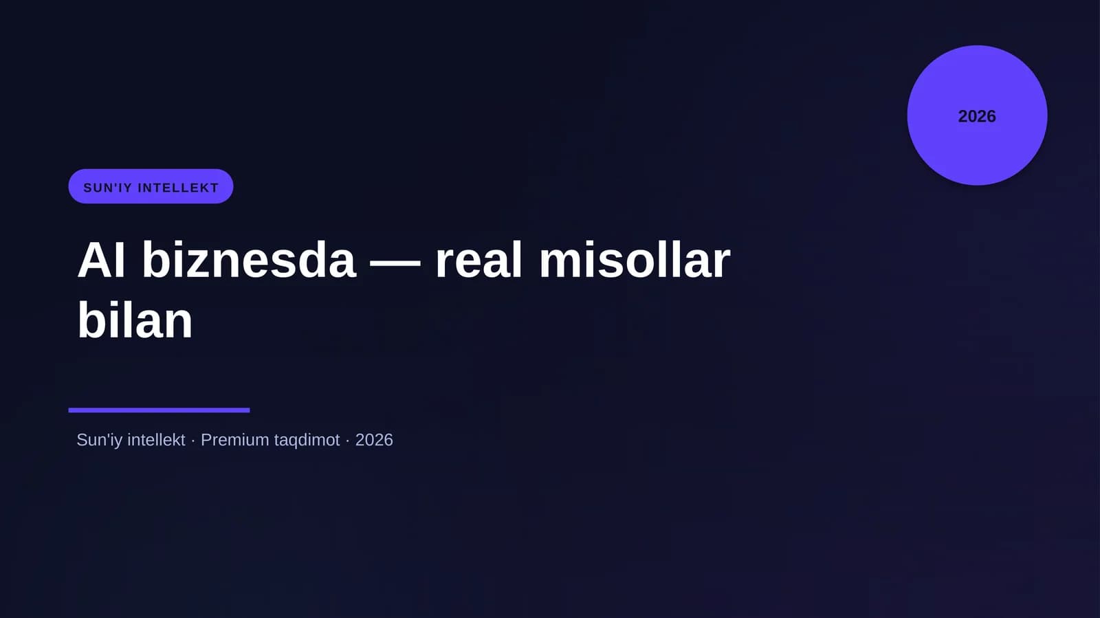 AI biznesda — real misollar bilan