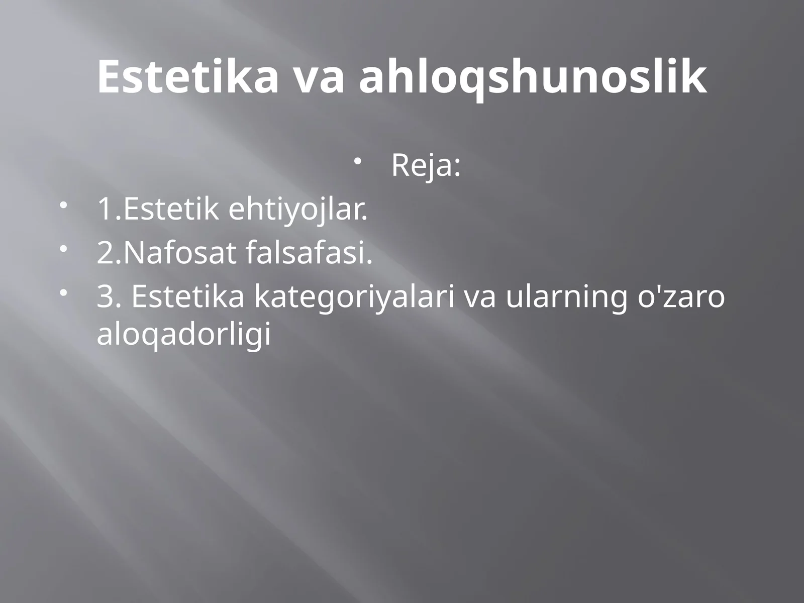 Estetika va ahloqshunoslik
