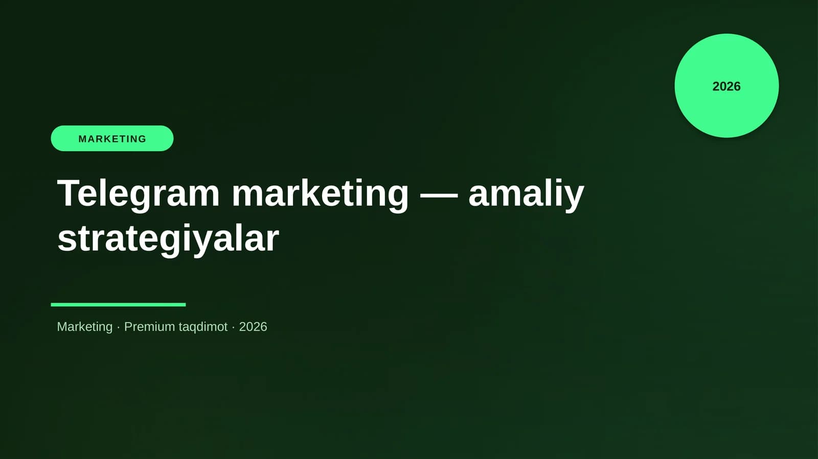 Telegram marketing — amaliy strategiyalar