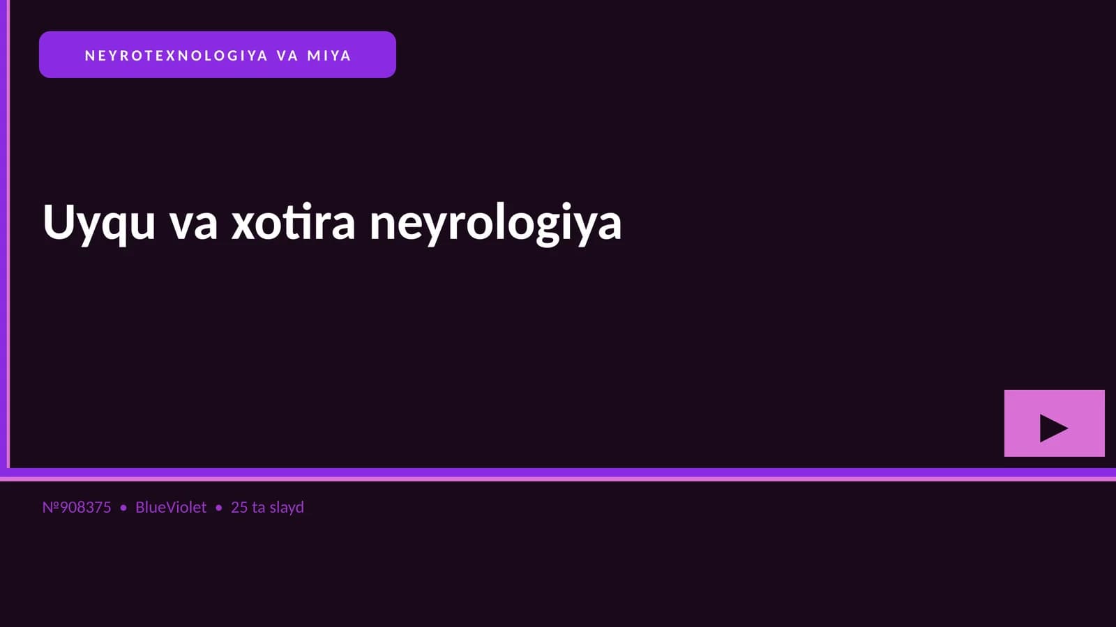 Uyqu va xotira neyrologiya