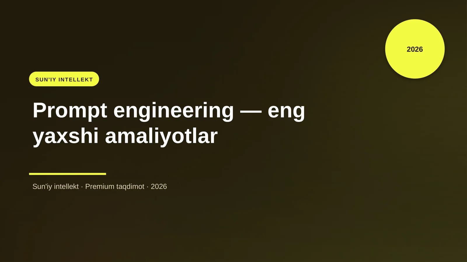 Prompt engineering — eng yaxshi amaliyotlar