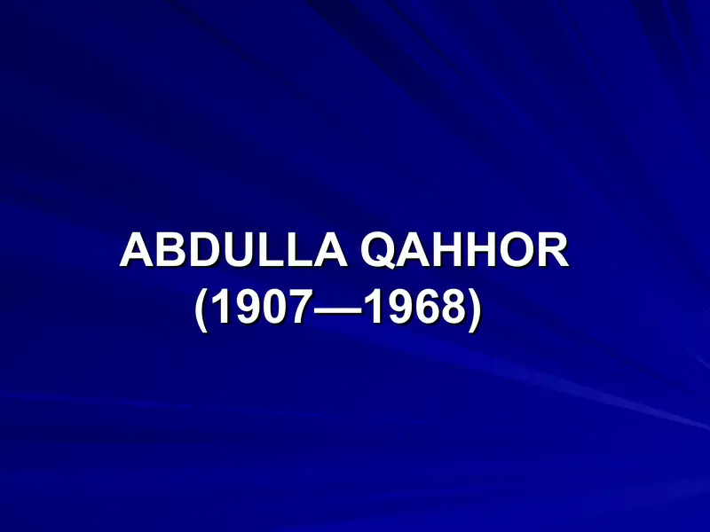 Abdullo Qahhor
