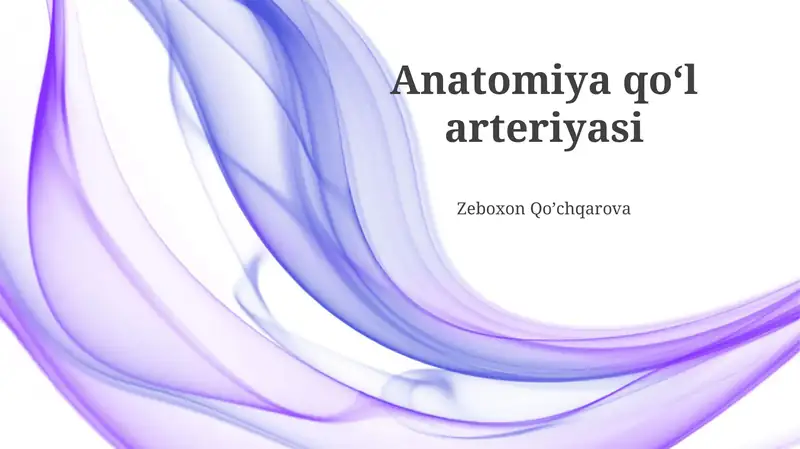 Anatomiya qoʻl arteriyasi
