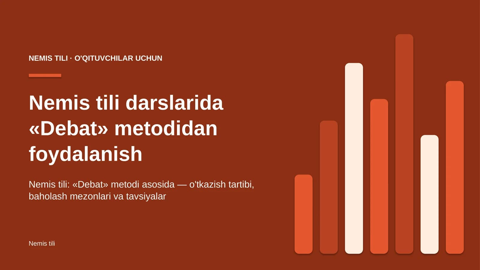 nemis tili darslarida debat metodidan foydalanish 4537