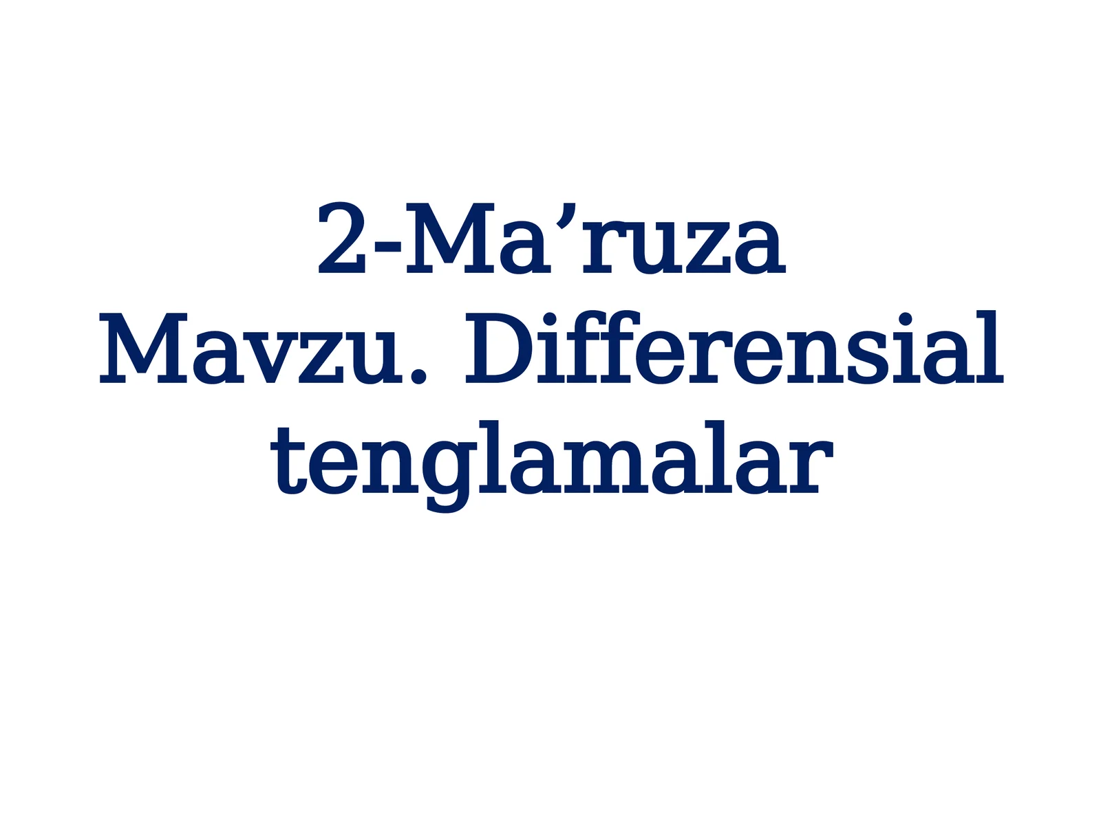 Differensial tenglamalar