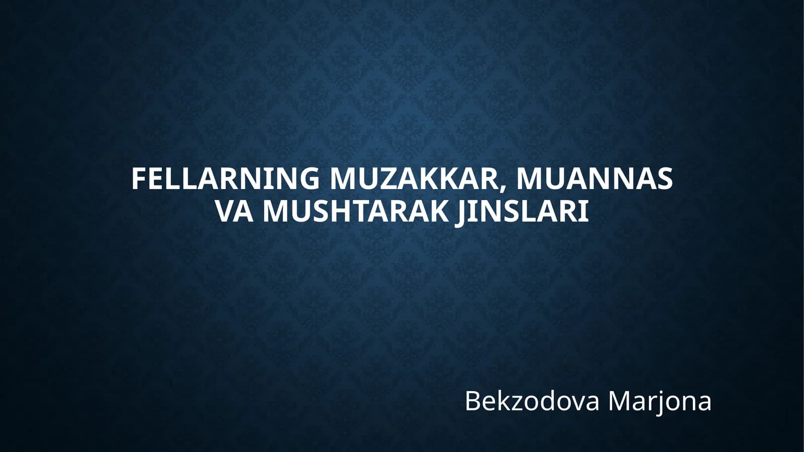 Bekzodova Marjona