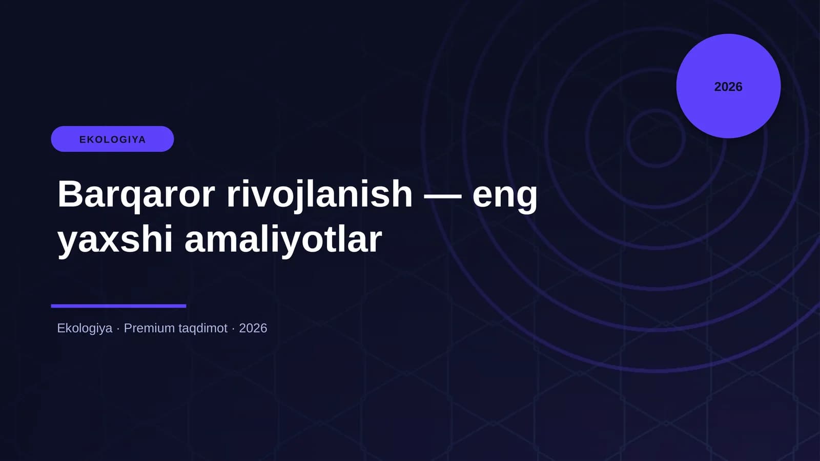 Barqaror rivojlanish — eng yaxshi amaliyotlar
