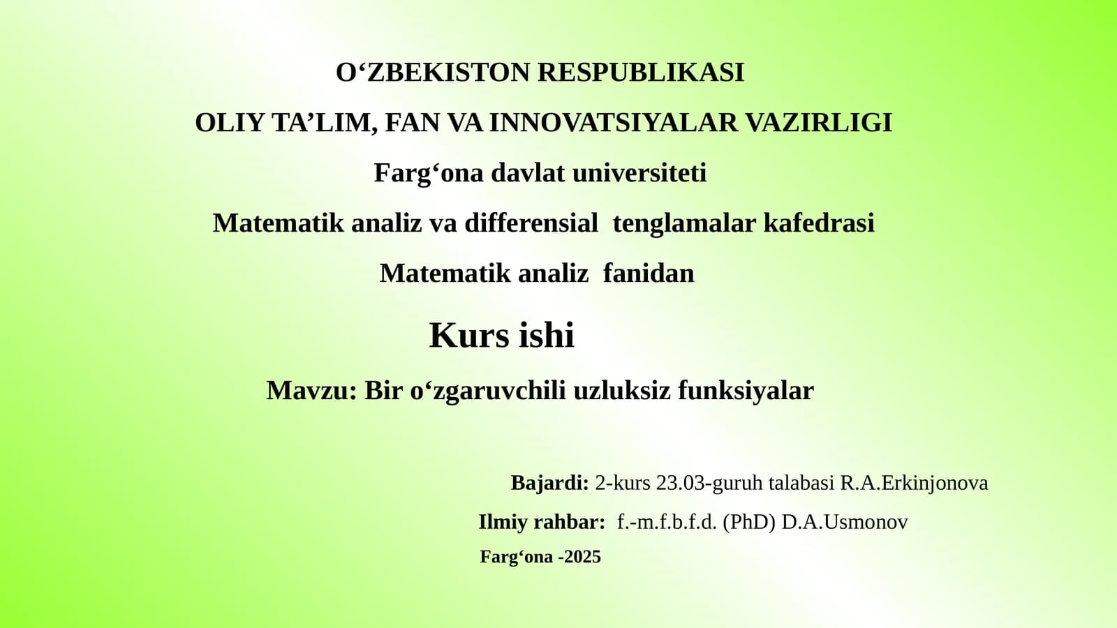 Matematika Analizi