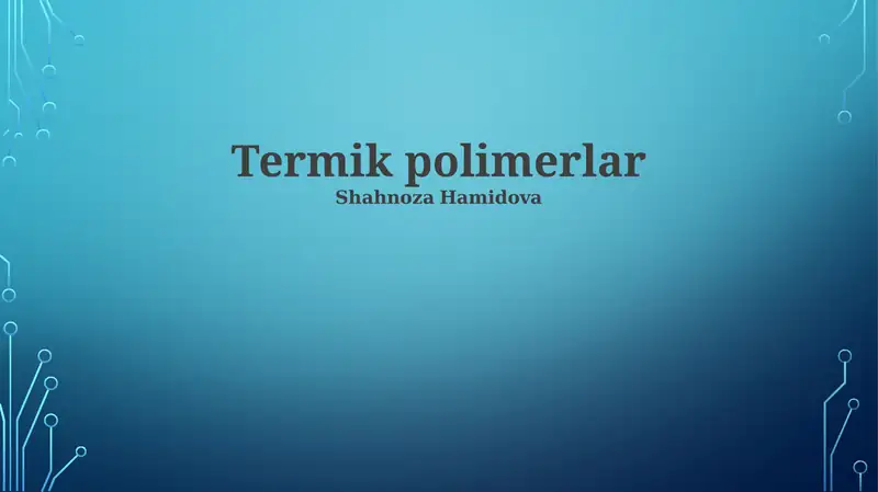 Termik polimerlar