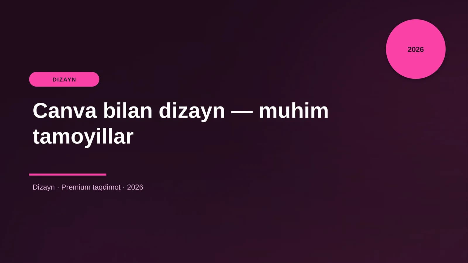 Canva bilan dizayn — muhim tamoyillar