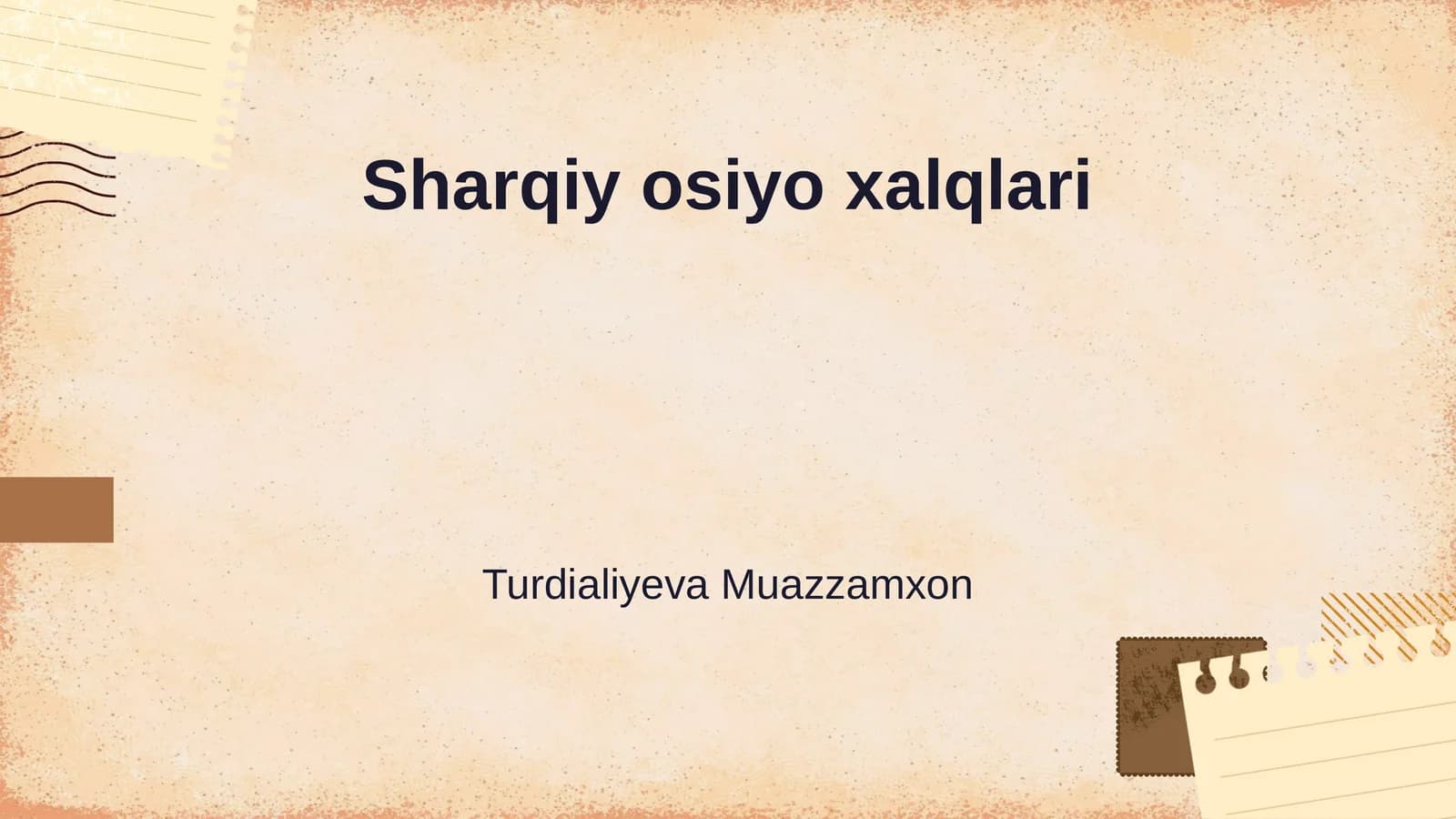 Sharqiy osiyo xalqlari