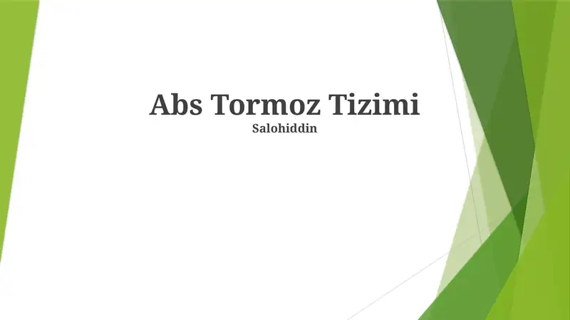 ABS Tormoz Tizimi