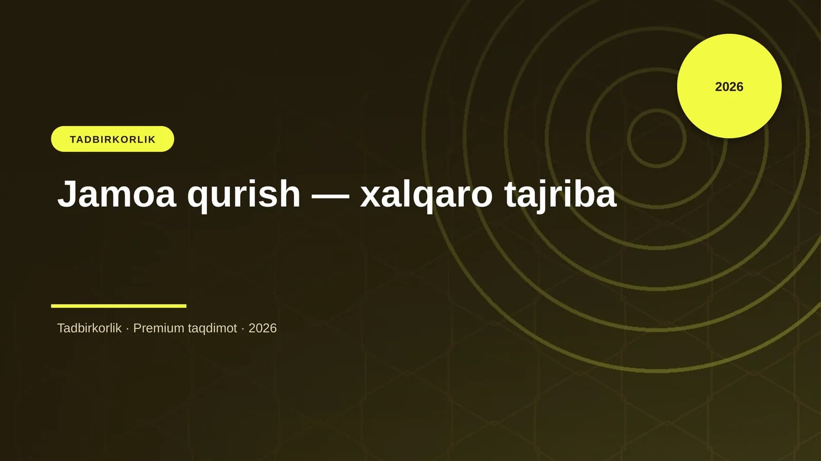 Jamoa qurish — xalqaro tajriba