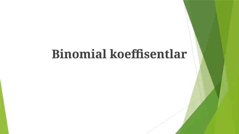 Binomialkoeffisentlar