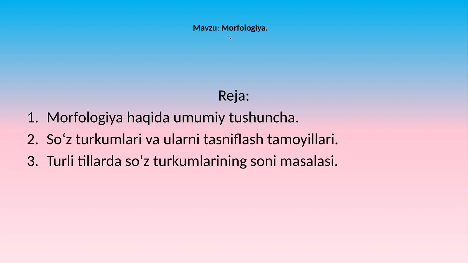 Morfologiya