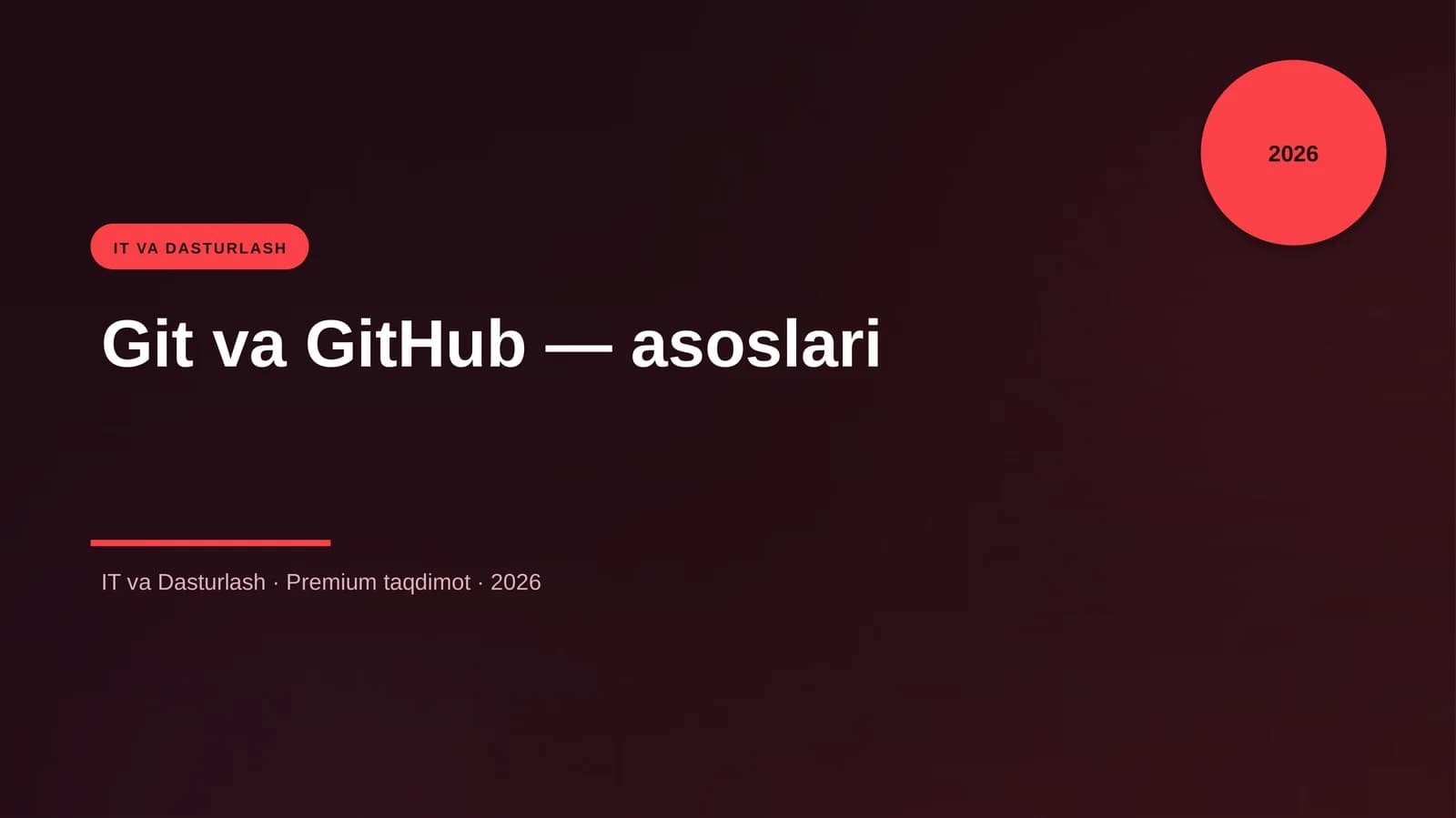 Git va GitHub — asoslari