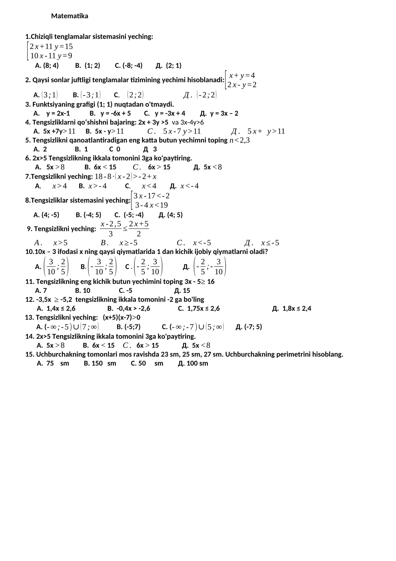 Matematika