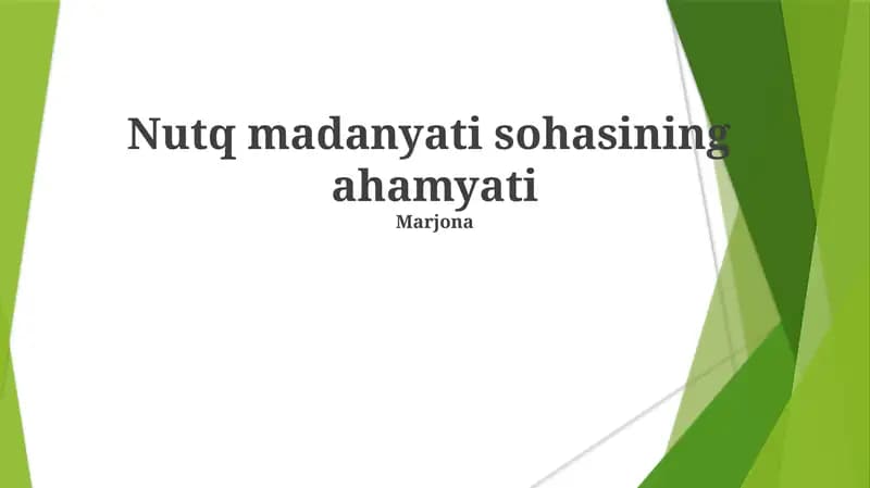 Nutq madaniyatining ahamiyati