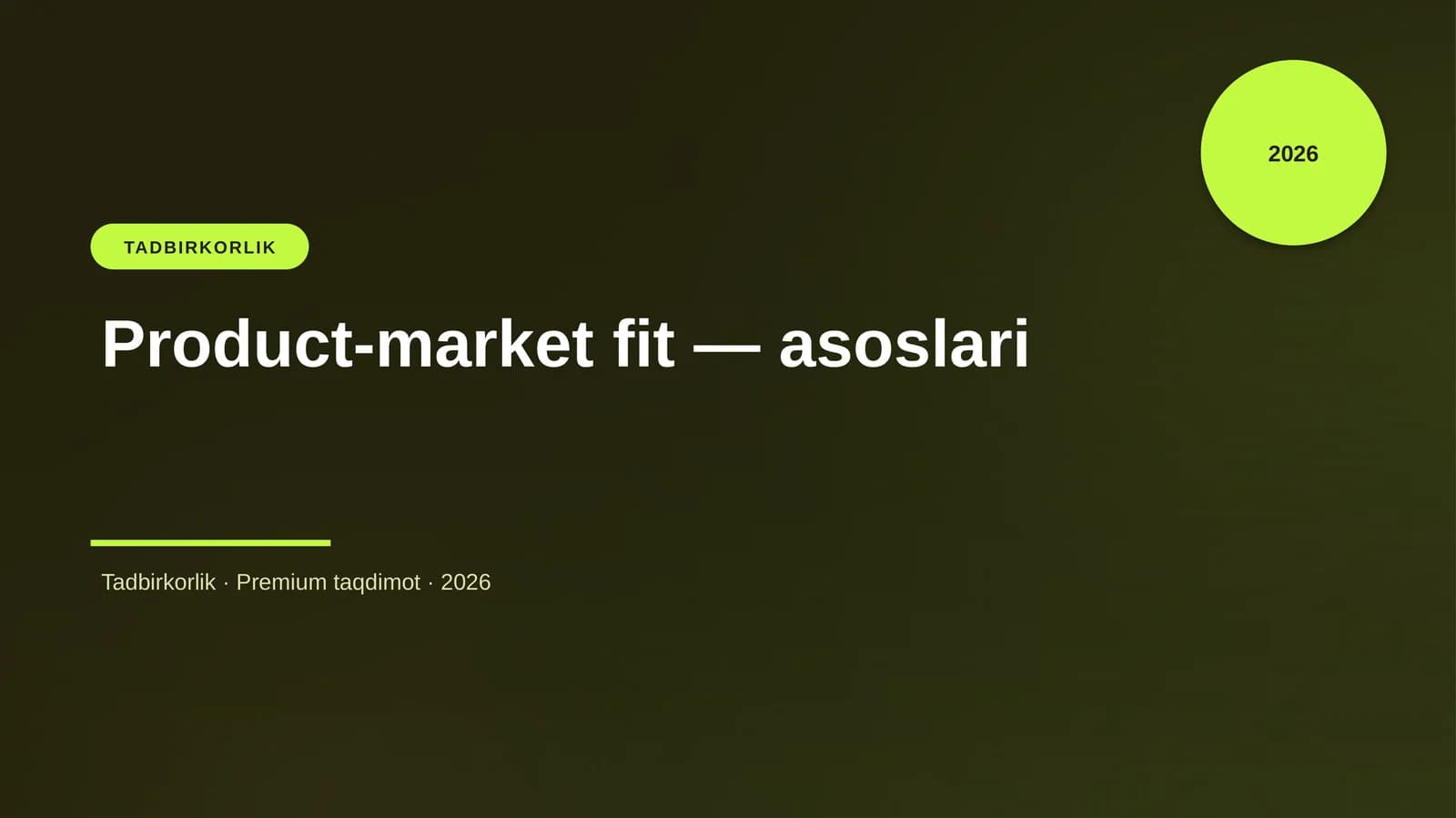 Product-market fit — asoslari