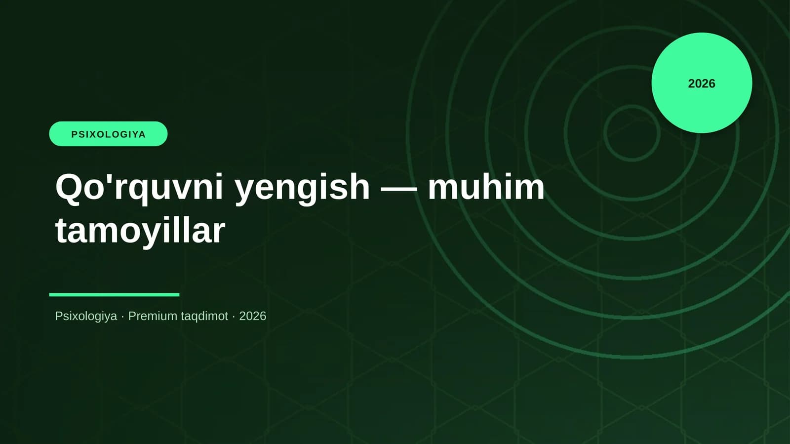 Qo'rquvni yengish — muhim tamoyillar