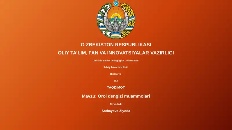 Orol dengizi muammolari