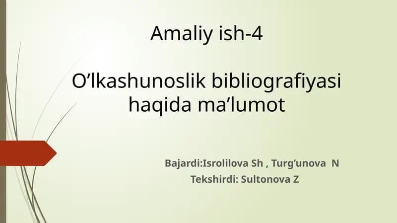 O’lkashunoslik bibliografiyasi