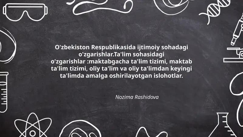 Ta'lim sohasidagi o'zgarishlar