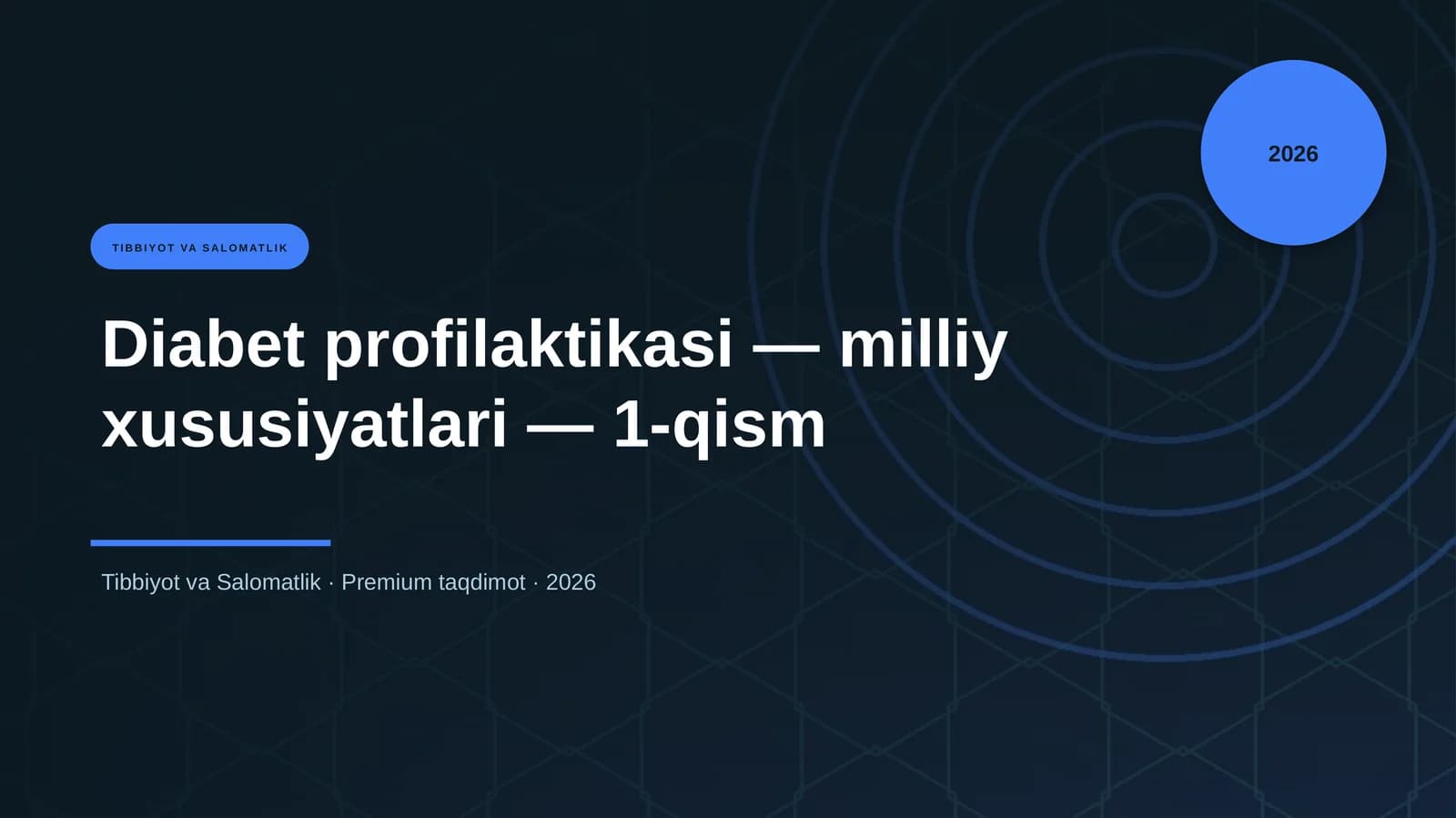 Diabet profilaktikasi — milliy xususiyatlari — 1-qism